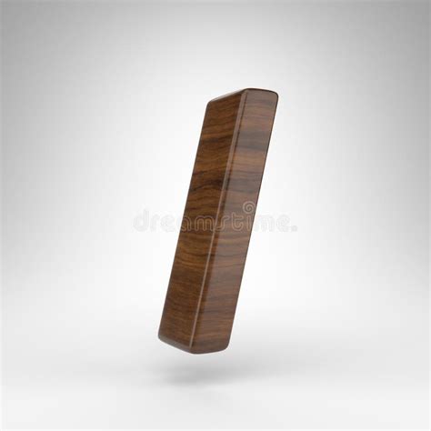 Forward Slash Symbol on White Background. Dark Oak 3D Sign with Brown ...