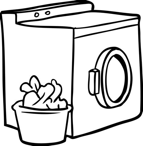 Line Drawing Of A Washing Machine And Laundry 12478129 Vector Art At