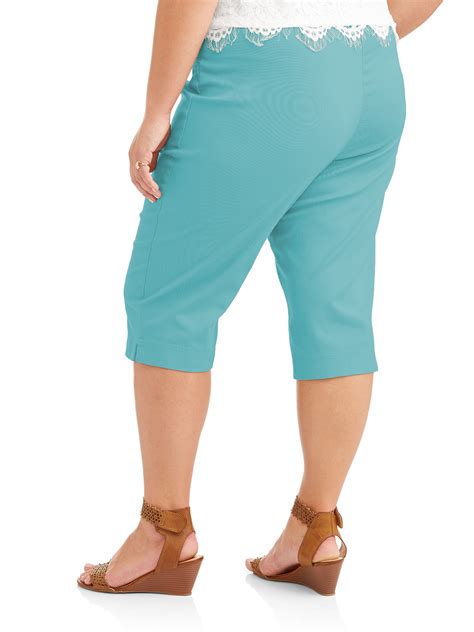 Just My Size Womens Plus Size Size 2 Pocket Pull On Capri Pant