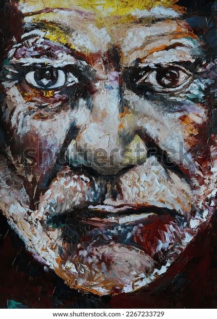 Portrait Old Sad Man Oil Painting Stock Illustration 2267233729 ...