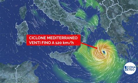 CICLONE Mediterraneo sullo Ionio è allerta ARANCIONE in due regioni