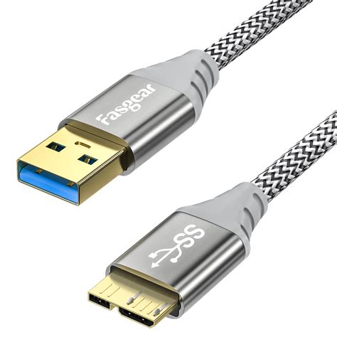 Fasgear Usb To Micro B Cable Nylon Braided Gbps Charging And