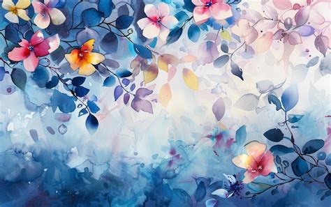 Premium Photo Watercolor Paint Multicolor Flowers As Background