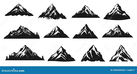 Abstract Mountains Black Silhouette Art. Nature Landscape Vector ...