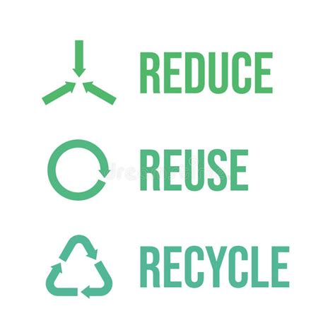 Reduce Reuse Recycle Symbols Icons Eco Symbols Stock Vector