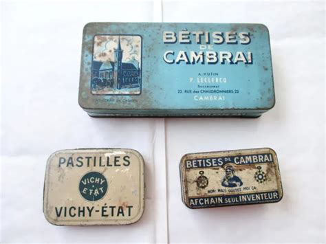 Lot De Boites En M Tal B Tises De Cambrai Pastilles Vichy Etat Eur