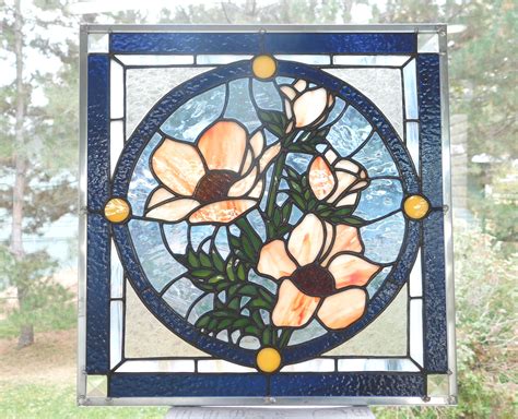 Stained Glass Lilies Of The Field Panel Stained Glass Stained Glass Flowers Lilies Of The Field