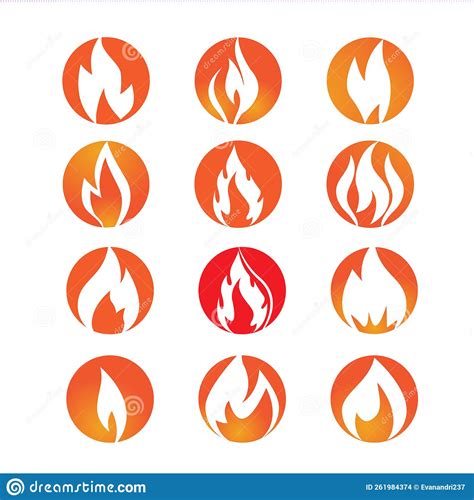 Fire Flame Logo Vector Oil Gas And Energy Logo Concept Stock Vector Illustration Of Bonfire