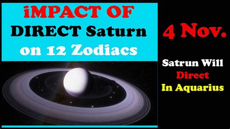 Impacts Of Direct Saturn On 12 Zodiacs Shani Is Becoming Margi On 4th