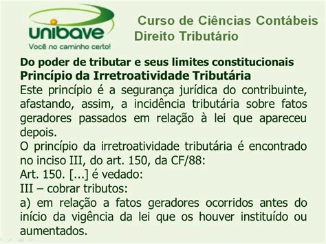 LIMITAÇÃO AO PODER DE TRIBUTAR E FATO GERADOR ppt carregar