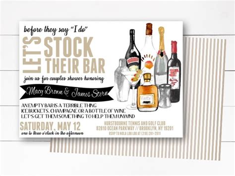 Stock The Bar Couples Shower Invitation Couples Shower Etsy