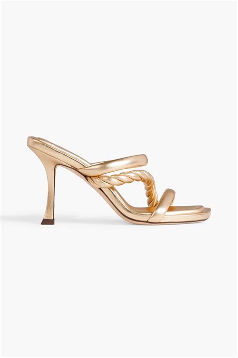 Jimmy Choo Diosa Metallic Padded Leather Mules The Outnet