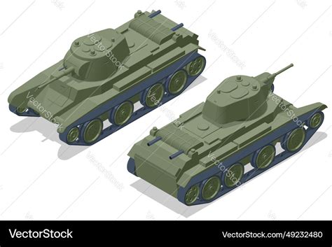 Isometric tank light bt-7 armoured fighting Vector Image