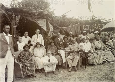 Empire Day Celebrations Informal Group Portrait Of Africans And