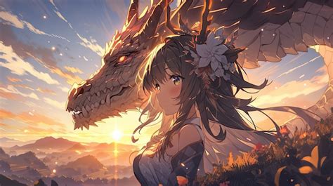 Free Photo | Mythical dragon beast in anime style