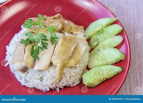 Arroz Da Galinha De Hainanese Foto De Stock Imagem De Oleado Caf