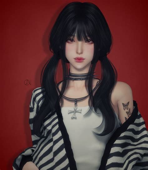 Jino Hair N Harin Jino Sims Hair Sims Black Hair Sims