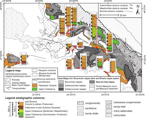 Schematic Stratigraphic Columns To Illustrate The Upper Cretaceous