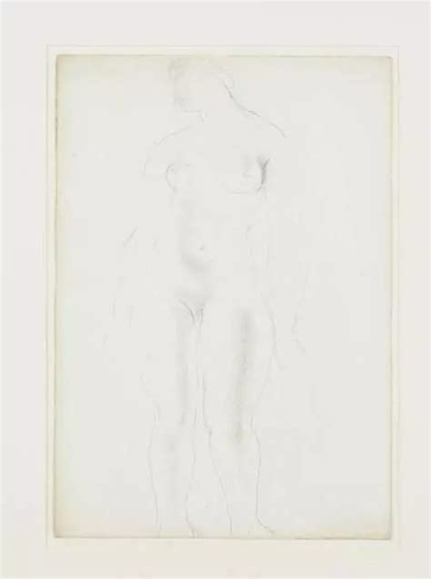 Frank Dobson British 1886 1963 Standing Female Nude Drawing C1940s In