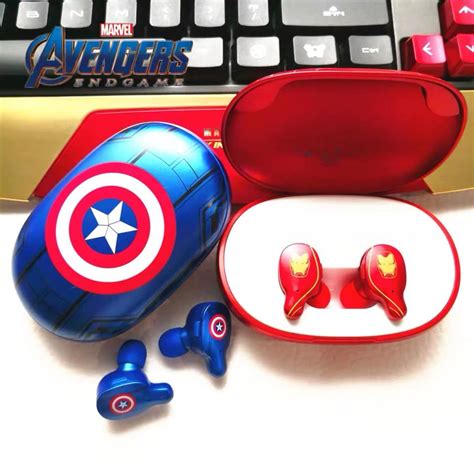 Iron Man And Captain America Wireless Stereo Earbuds With Charging Box