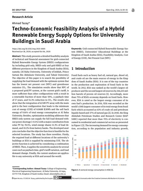 PDF Techno Economic Feasibility Analysis Of A Hybrid Renewable Energy