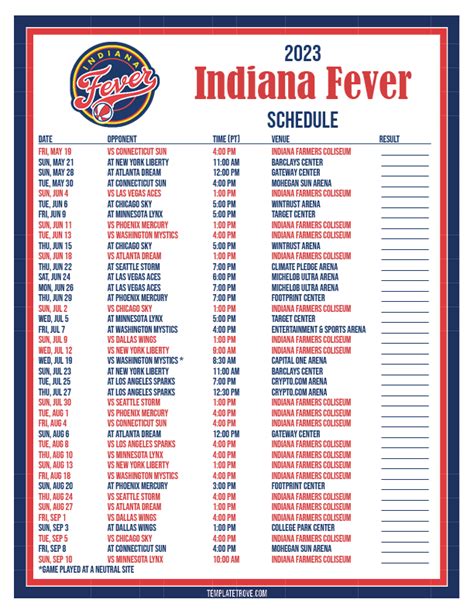 Indiana Fever Schedule 2024 Printable Calendar By Month - Manya Andriana