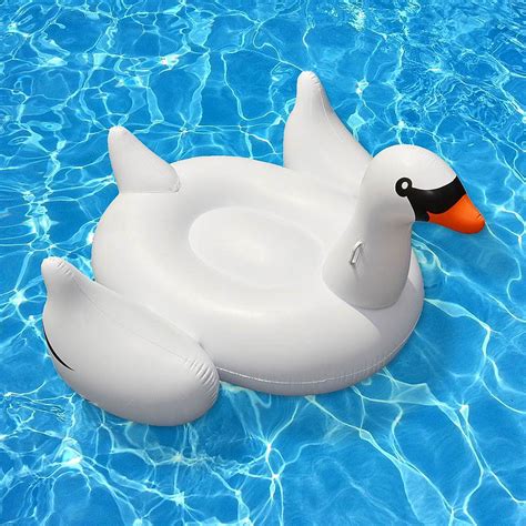 Customer Reviews Swimline Giant Swan Inflatable Ride On Swimming Pool Raft Float White 90621