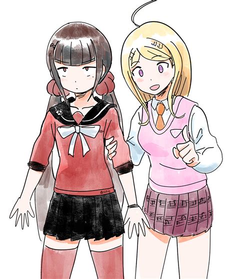 The Big Imageboard Tbib 2girls Ahoge Akamatsu Kaede Black Sailor