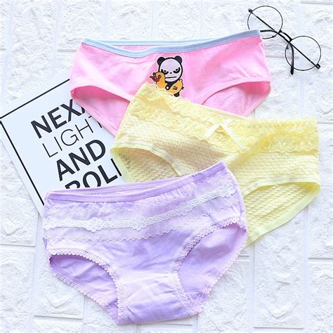 10pcs Lot Candy Color Panties High Quality Lovely Cute Girl Underwear