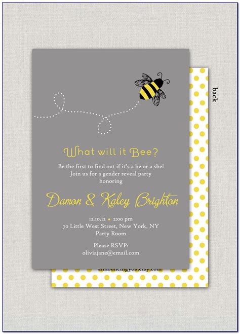 Honey Bee Gender Reveal Invitations Prosecution2012