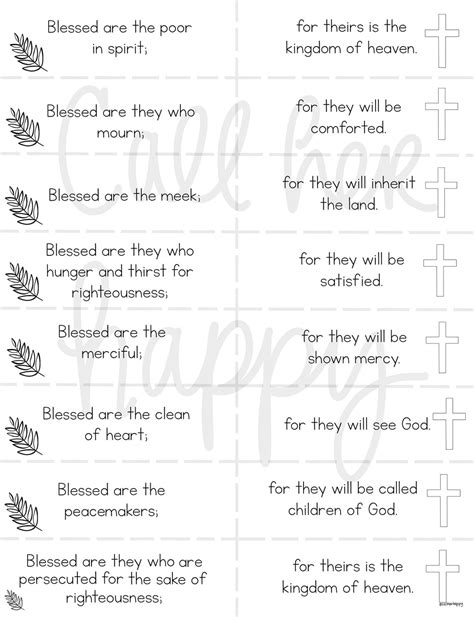 Beatitudes Worksheet Printable Coloring Page Sheet Liturgical Etsy