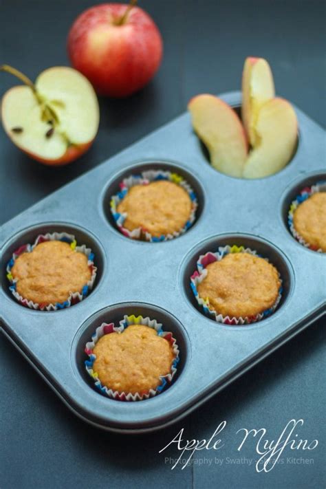 Eggless Whole Wheat Apple Muffins Recipe Shravs Kitchen