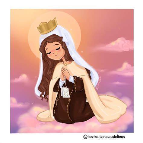 Ilustraciones Cat Licas On Instagram Virgen Del Carmen Te Amo Madre