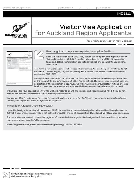 Pdf Visitor Visa Form Nzl Pdf Dokumen Tips