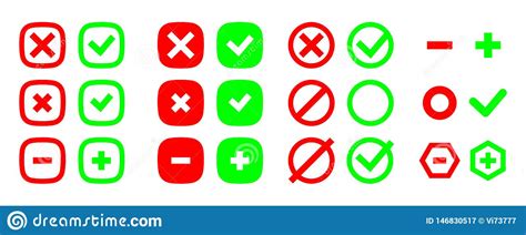 Correct And Incorrect Icons True And False Signs Vector Set