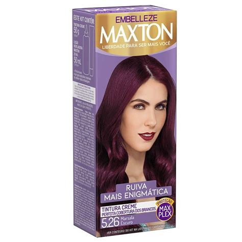 Kit Pr Tico Maxton Marsala Escuro G Cabelo Marsala Tinta De