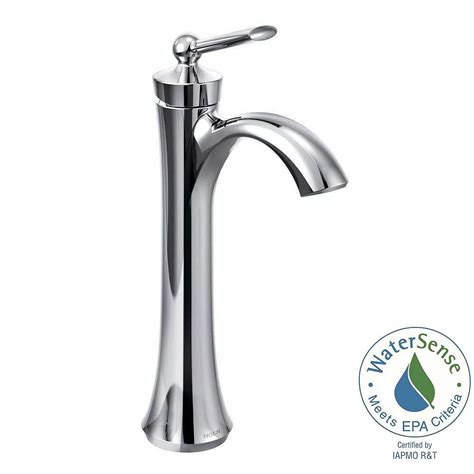 MOEN Wynford Single Hole Single-Handle Vessel Bathroom Faucet in Chrome ...