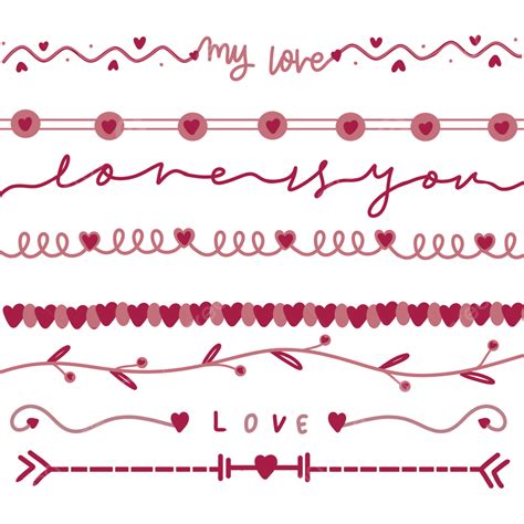 Pink Dividing Line Png Image Heart Border Dividing Line Pink And Red