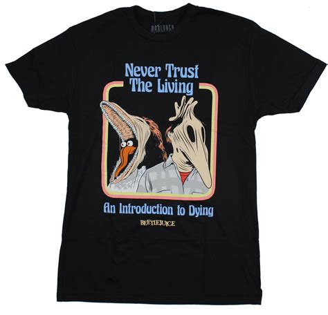 Beetlejuice Mens T Shirt Never Trust The Living Handbook For The Dead