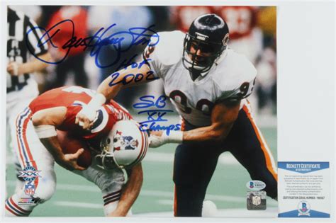 Dan Hampton Signed Bears 11x14 Photo Inscribed SB XX Champs HOF