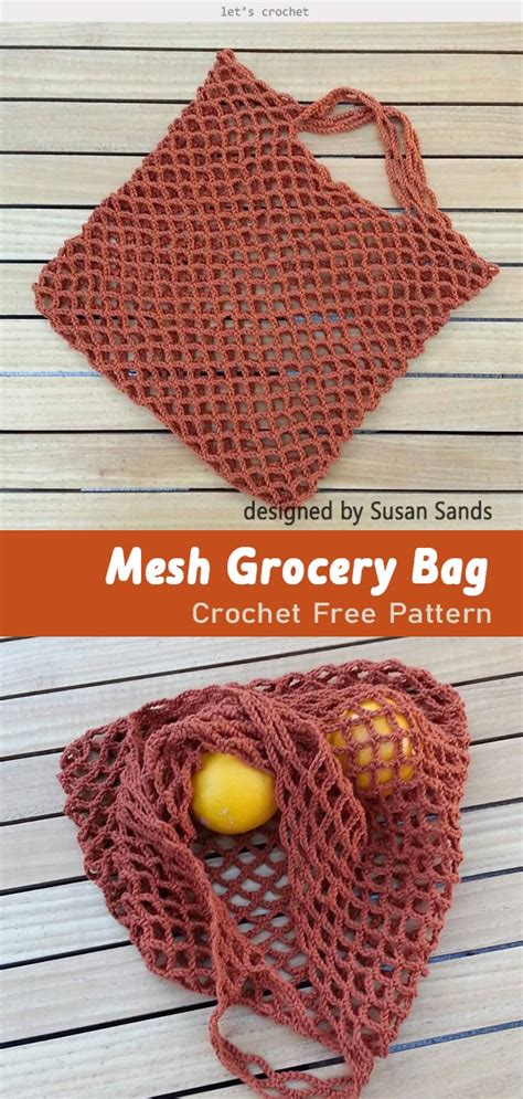 Easy Mesh Grocery Bag Crochet Free Pattern