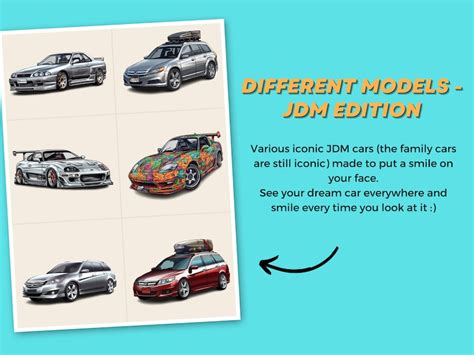 Printable JDM Cars Cartoon Stickers PNG With Transparent Background ...