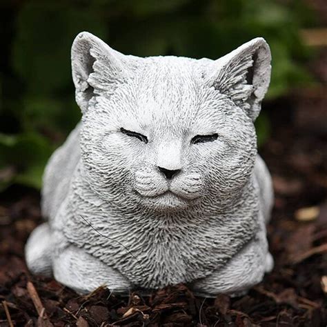 Curled Up Kitty Statue Etsy