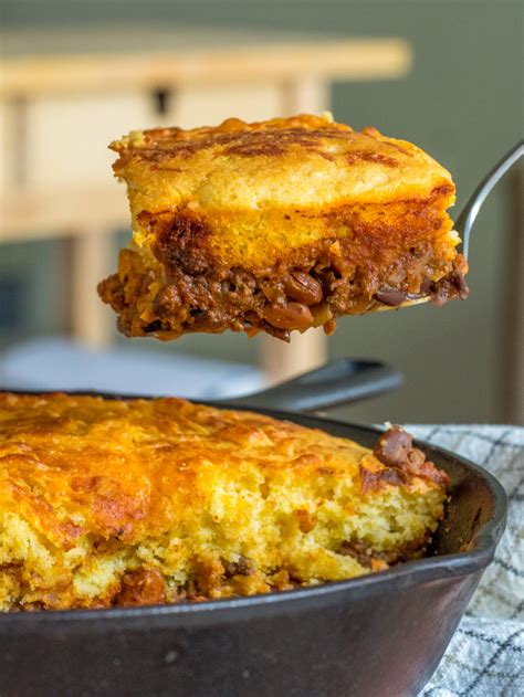 Skillet Chili Cornbread Pot Pie Crafty House