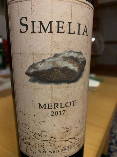 2017 Simelia Wines Merlot South Africa Coastal Region Paarl