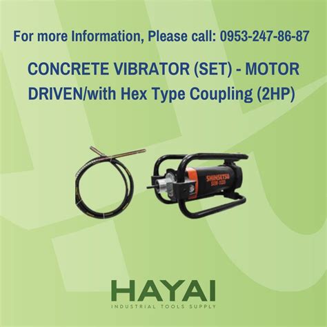 Concrete Vibrator Set Motor Driven With Hex Type Coupling 2hp Commercial And Industrial