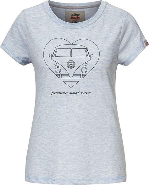 Damen T Shirt Vw Bulli Bulli Forever Eisblau Blau Amazon De Bekleidung