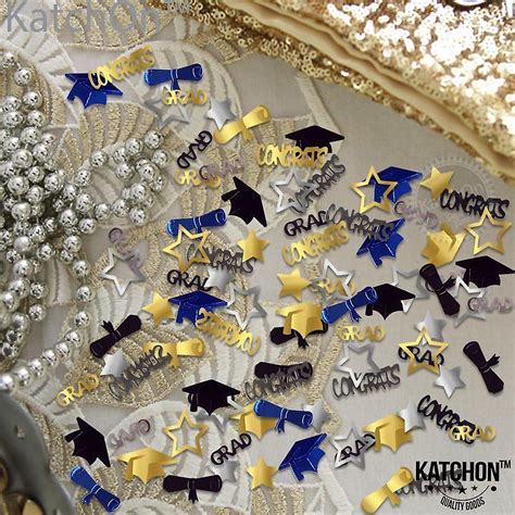 Katchon Congrats Grad Graduation Confetti Pack Of Blue