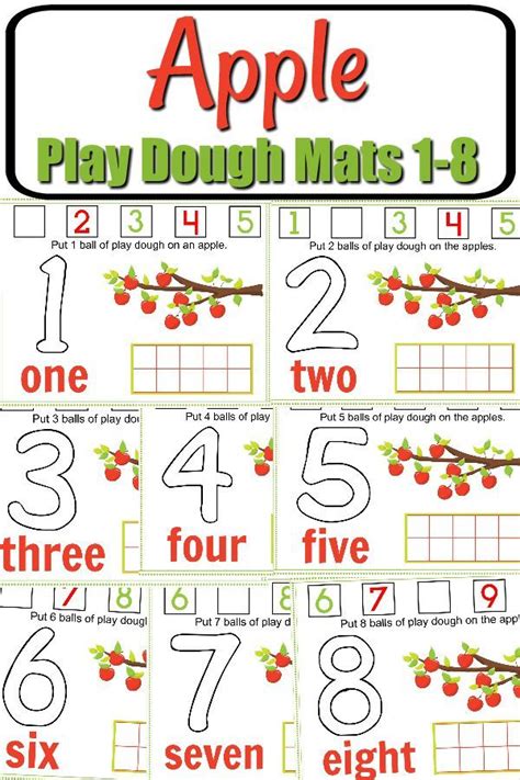 Free Printable Fall Apple Tree Numbers Play Dough Mats Playdough Mats