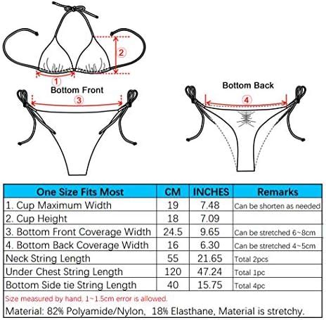 Sherrylo Solid Color Thong Bikini Set Brazilian Crunch Butt String